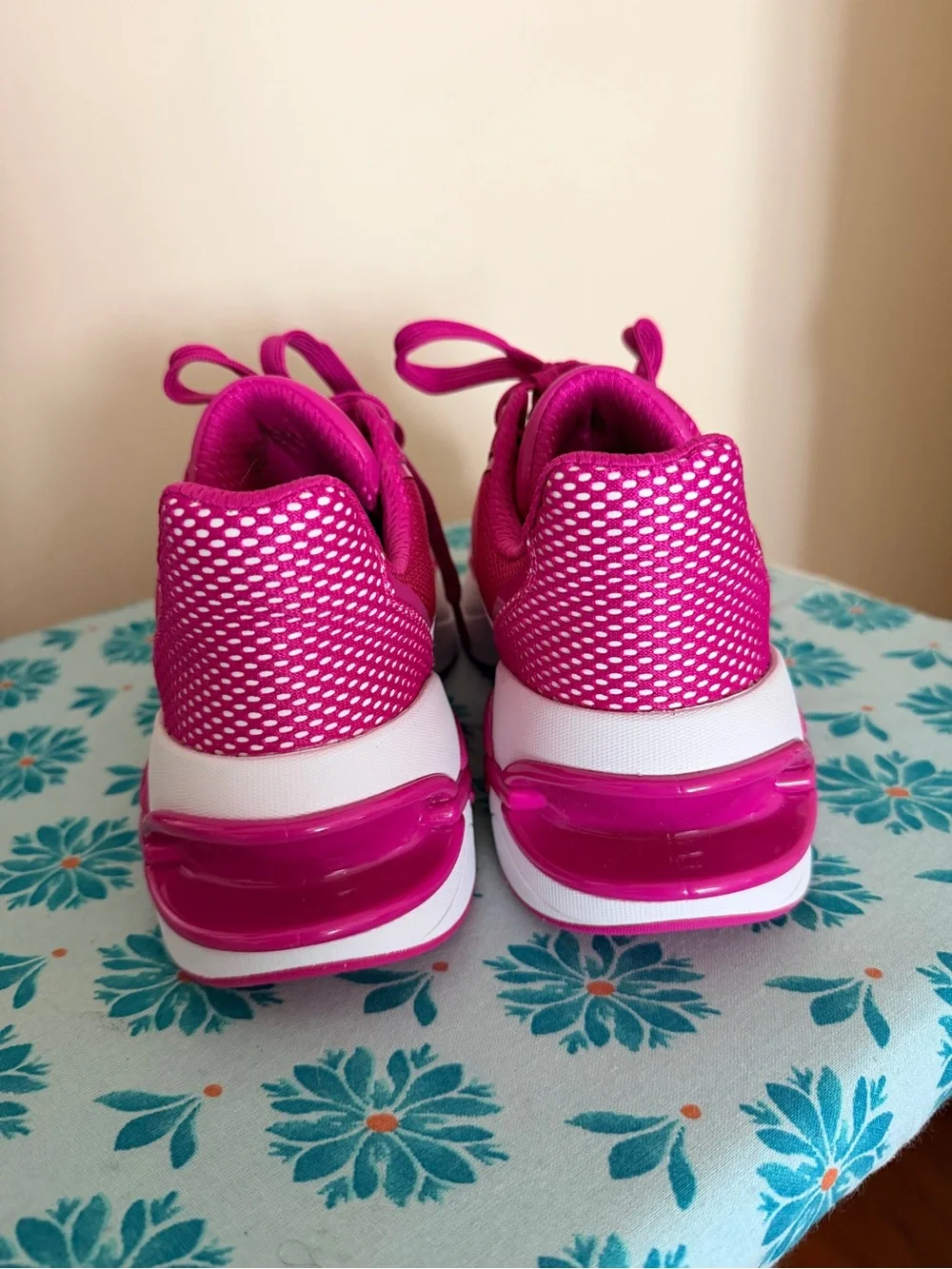 Michael Kors Girls' Bright Fuchsia Sneakers with White Accents